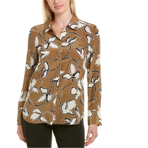 Lafayette 148 New York Silk Scottie Blouse small - Picture 1 of 8